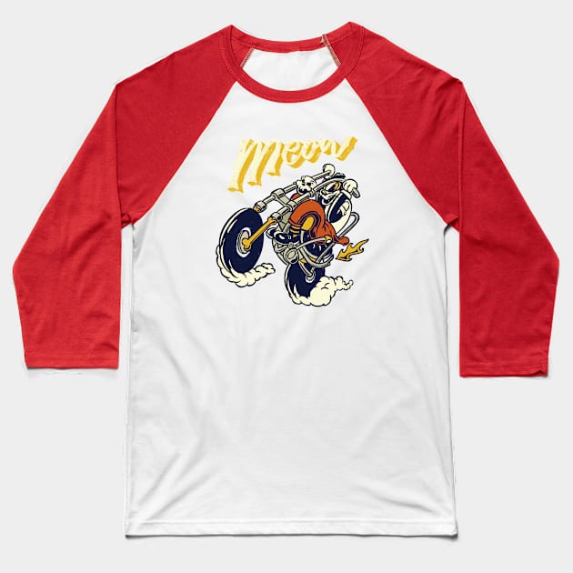 badass cat Baseball T-Shirt by naturastudio